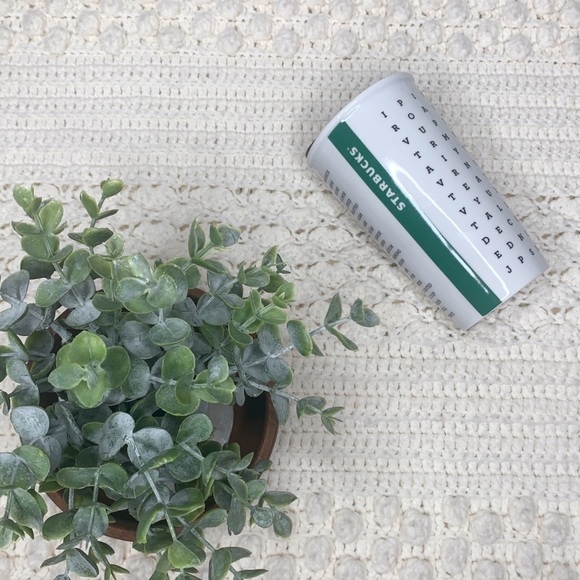 Starbucks Other - STARBUCKS Word Search Ceramic Tumbler w/Lid 12 oz.